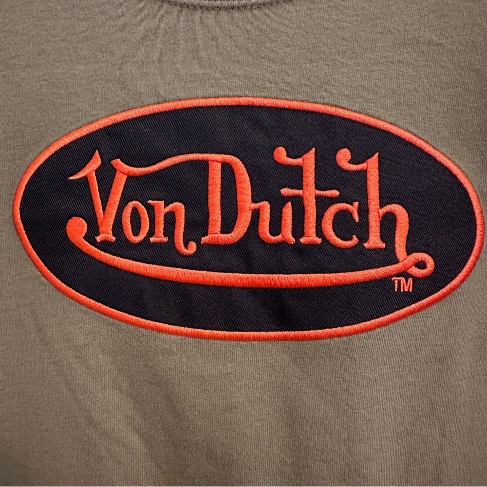 NEW Von Dutch Army OD Green Embroidered Logo Short-Sleeve Men's T-shirt - Picture 3 of 6